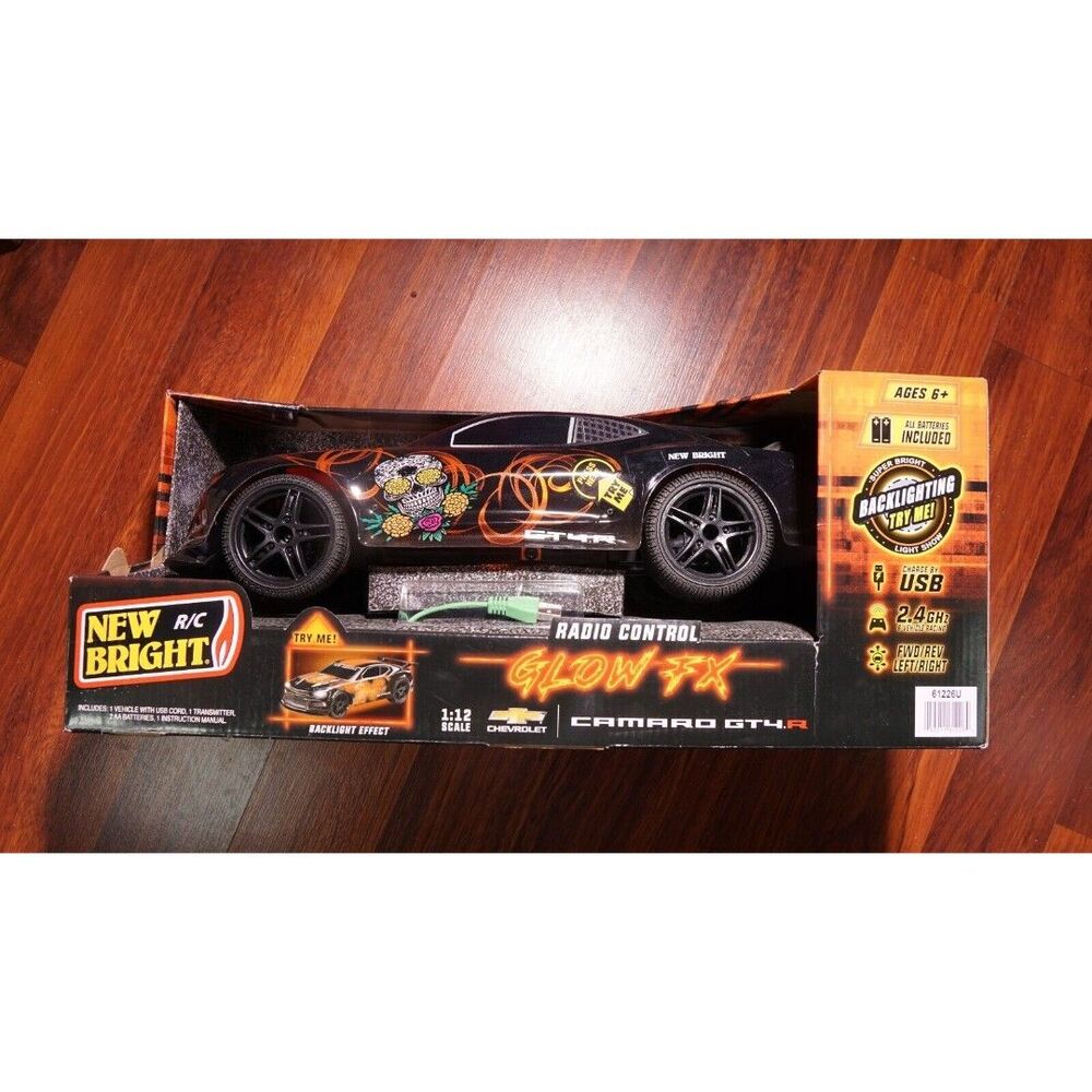New Bright (1:12) Glow FX Camaro GT4.R Battery Radio Control Black Car+NEW